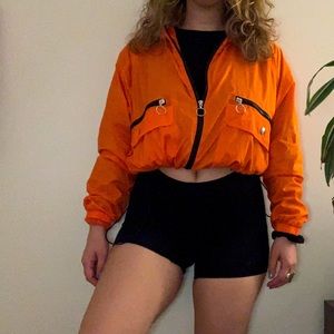 Forever 21 orange bomber jacket! Size medium